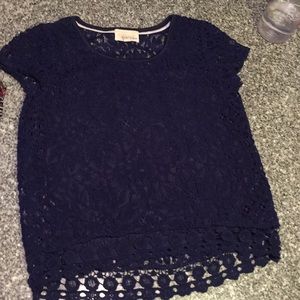 Girls navy blue lacy top